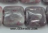 CLI63 15.5 inches 25*25mm square natural lilac jasper beads wholesale