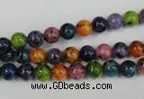 CLJ215 15.5 inches 6mm round mixed color dyed sesame jasper beads