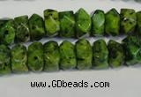 CLJ245 15.5 inches 6*11mm faceted nuggets dyed sesame jasper beads