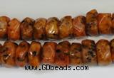 CLJ246 15.5 inches 6*11mm faceted nuggets dyed sesame jasper beads