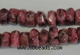 CLJ247 15.5 inches 6*11mm faceted nuggets dyed sesame jasper beads