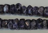 CLJ248 15.5 inches 6*11mm faceted nuggets dyed sesame jasper beads