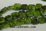 CLJ251 15.5 inches 8*8mm square dyed sesame jasper beads wholesale