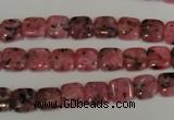 CLJ253 15.5 inches 8*8mm square dyed sesame jasper beads wholesale