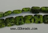 CLJ260 15.5 inches 10*10mm square dyed sesame jasper beads wholesale