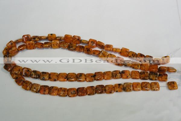 CLJ261 15.5 inches 10*10mm square dyed sesame jasper beads wholesale