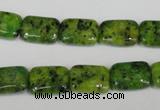 CLJ280 15.5 inches 10*14mm rectangle dyed sesame jasper beads wholesale