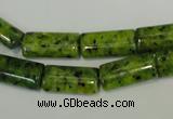 CLJ300 15.5 inches 8*16mm flat tube dyed sesame jasper beads wholesale