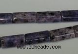 CLJ303 15.5 inches 8*16mm flat tube dyed sesame jasper beads wholesale