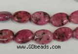 CLJ319 15.5 inches 10*14mm oval dyed sesame jasper beads wholesale