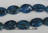 CLJ320 15.5 inches 10*14mm oval dyed sesame jasper beads wholesale