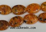 CLJ322 15.5 inches 13*18mm oval dyed sesame jasper beads wholesale