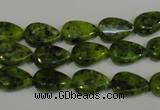 CLJ330 15.5 inches 8*12mm flat teardrop dyed sesame jasper beads