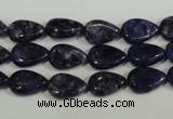 CLJ332 15.5 inches 8*12mm flat teardrop dyed sesame jasper beads