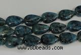 CLJ333 15.5 inches 8*12mm flat teardrop dyed sesame jasper beads