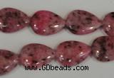 CLJ337 15.5 inches 13*18mm flat teardrop dyed sesame jasper beads