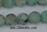 CLJ414 15.5 inches 12mm round matte sesame jasper beads wholesale