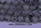 CLJ421 15.5 inches 6mm faceted round sesame jasper beads