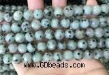 CLJ432 15.5 inches 10mm faceted round sesame jasper beads