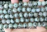 CLJ433 15.5 inches 12mm faceted round sesame jasper beads