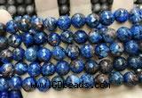 CLJ574 15 inches 10mm faceted round sesame jasper beads