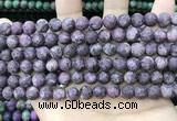 CLJ587 15 inches 8mm round matte sesame jasper beads