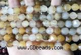 CLJ624 15 inches 8mm faceted nuggets sesame jasper beads