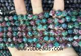 CLJ628 15 inches 8mm faceted nuggets sesame jasper beads