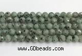 CLJ642 15.5 inches 10mm faceted round sesame jasper beads wholesale