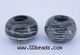 CLO25 19*30mm rondelle loose green silver line jasper beads wholesale