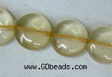 CLQ04 15.5 inches 12mm coin natural lemon quartz beads Wholesale