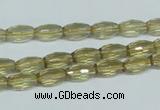 CLQ09 15.5 inches 8*16mm faceted rice natural lemon quartz beads