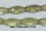 CLQ12 15.5 inches 10*20mm faceted rice natural lemon quartz beads