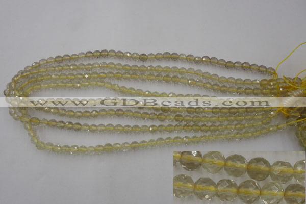 CLQ161 15.5 inches 6mm faceted round natural lemon quartz beads