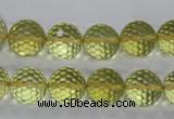 CLQ57 15.5 inches 10mm faceted round natural lemon quartz beads