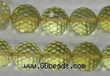 CLQ59 15.5 inches 14mm faceted round natural lemon quartz beads