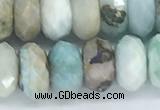 CLR105 15.5 inches 6*10mm faceted rondelle larimar gemstone beads