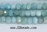 CLR108 15.5 inches 2*3mm faceted rondelle natural larimar beads