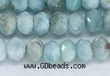 CLR110 15.5 inches 3*5mm faceted rondelle natural larimar beads