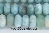 CLR111 15.5 inches 4*6mm faceted rondelle natural larimar beads