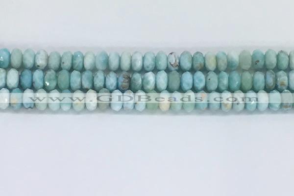 CLR111 15.5 inches 4*6mm faceted rondelle natural larimar beads