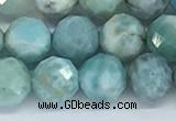 CLR119 15.5 inches 8mm faceted round larimar gemstone beads