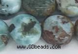 CLR129 15.5 inches 10mm flat round larimar gemstone beads