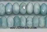 CLR139 15.5 inches 4*6mm faceted rondelle natural larimar beads