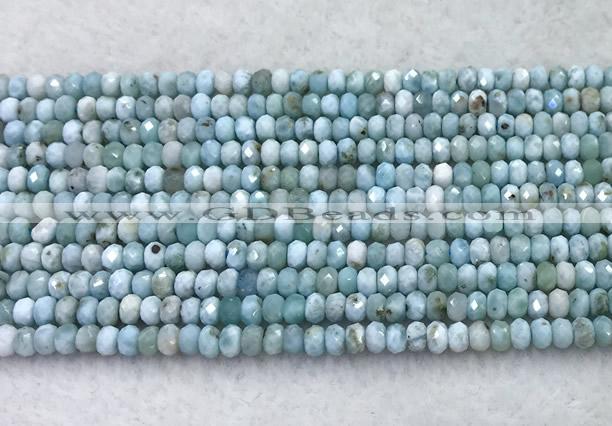 CLR146 15 inches 2.5*4mm faceted rondelle larimar beads wholesale