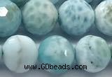 CLR157 15 inches 10mm faceted round larimar gemstone beads