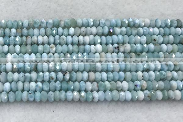 CLR160 15 inches 3*5mm faceted rondelle larimar beads wholesale