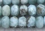 CLR161 15 inches 6*7mm faceted rondelle larimar beads wholesale