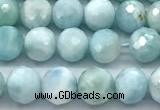 CLR163 15 inches 6mm faceted round larimar gemstone beads