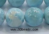 CLR24 15.5 inches 20mm round grade AA natural larimar gemstone beads